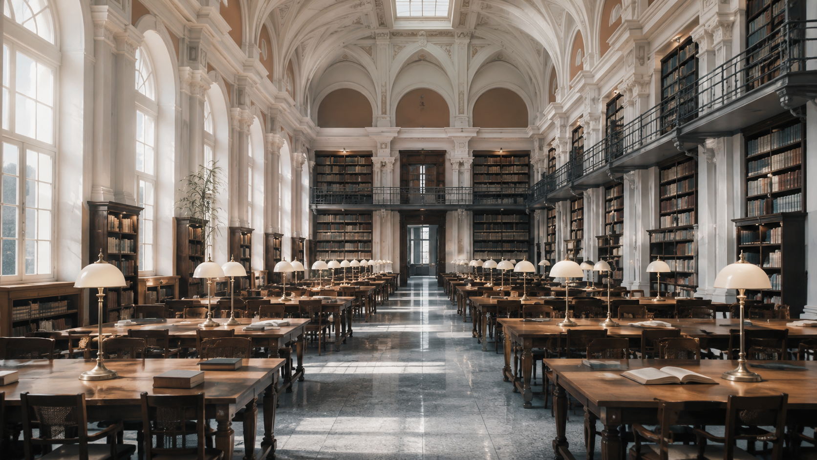 Grande bibliothèque lumineuse et classique